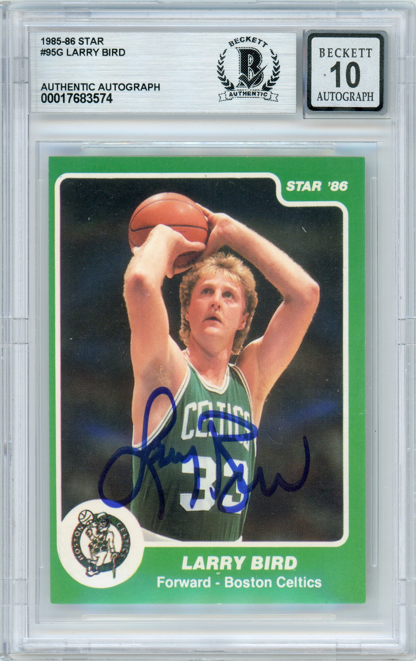 1985-86 Star #95 Larry Bird Boston Celtics BGS Autograph