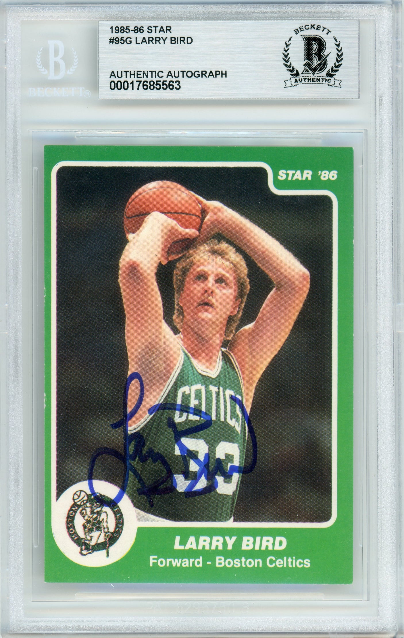 1985-86 Star #95 Larry Bird Boston Celtics BGS Autograph