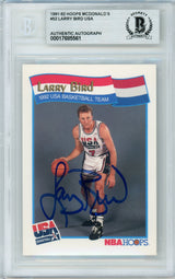 1991-92 Hoops McDonald's #52 Larry Bird USA BGS Autograph