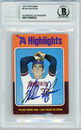 1975 Topps Mini Highlights #5 Nolan Ryan Angels BGS Autograph