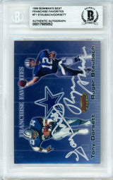 1999 Bowman's Best Franchise Favorites #F1 Roger Staubach & Tony Dorsett Cowboys BGS Autograph