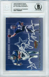 1999 Bowman's Best Franchise Favorites #F1 Roger Staubach & Tony Dorsett Cowboys BGS Autograph