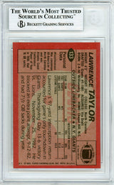 1983 Topps #133 Lawrence Taylor Giants BGS Autograph