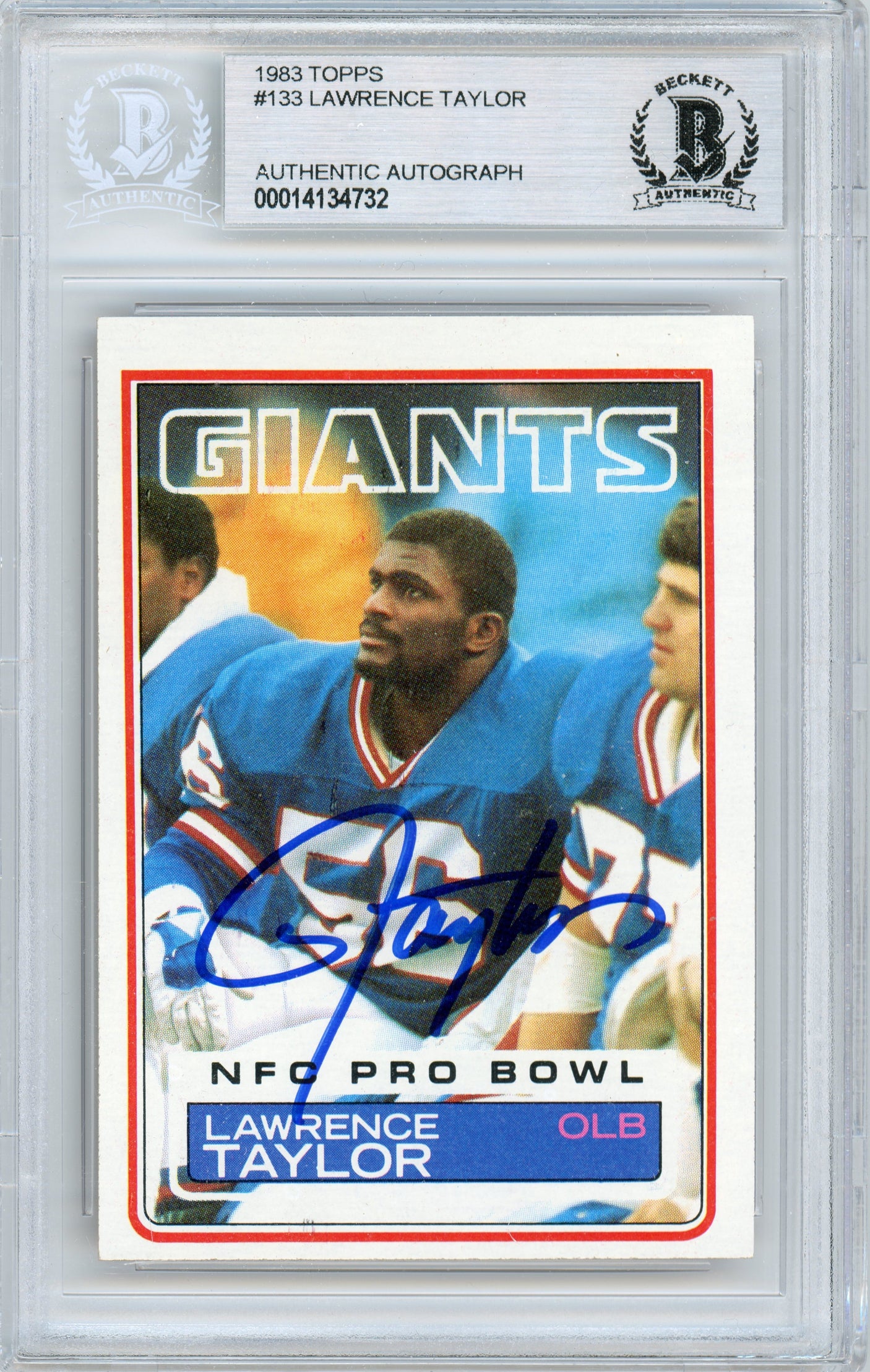 1983 Topps #133 Lawrence Taylor Giants BGS Autograph