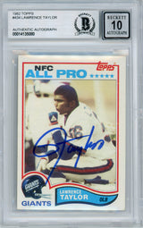1982 Topps NFC All-Pro #434 Lawrence Taylor RC Giants BGS Autograph 10