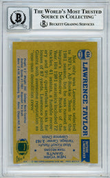 1982 Topps NFC All-Pro #434 Lawrence Taylor RC Giants BGS Autograph 10