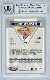 2002 Pacific Exclusive Gold #144 Kurt Warner Rams BGS Autograph 10