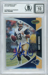 2003 Bowman's Best #14 Kurt Warner Rams BGS Autograph 10