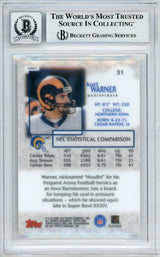 2000 Topps Gold Label Class 2 #31 Kurt Warner Rams BGS Autograph 10