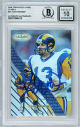 2000 Topps Gold Label Class 2 #31 Kurt Warner Rams BGS Autograph 10