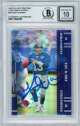 2005 Playoff Prestige Xtra Points Purple #90 Kurt Warner /100 Giants BGS Auto 10