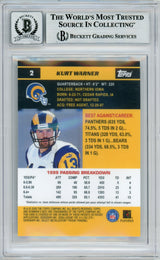 2000 Bowman's Best Refractor #2 Kurt Warner Rams BGS Autograph 10