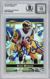 2000 Bowman's Best Refractor #2 Kurt Warner Rams BGS Autograph 10