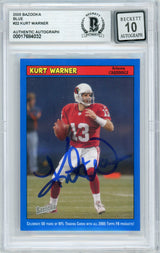 2005 Topps Bazooka Blue #22 Kurt Warner Cardinals BGS Autograph 10