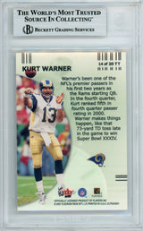 2001 Fleer Ultra Two Minute Thrill #14 Kurt Warner Rams BGS Autograph