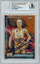 2024 Topps Chrome Star Wars - Rebel Orange Refractor /25 #109 Anthony Daniels BGS Autograph