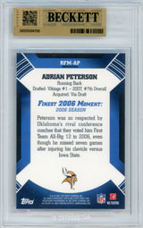 2007 Topps Finest - Finest Moments Refractor #RFM-AP Adrian Peterson RC Vikings BGS 9.5 Auto 10