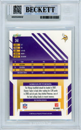 2007 Score #341 Adrian Peterson Rookie Vikings BGS Autograph 10