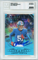 2025 Origins - Turquoise Holo /99 #112 Abdul Carter RC New York Giants BGS Autograph 10