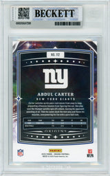 2025 Origins #112 Abdul Carter Rookie New York Giants BGS Autograph 10