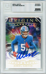 2025 Origins #112 Abdul Carter Rookie New York Giants BGS Autograph 10