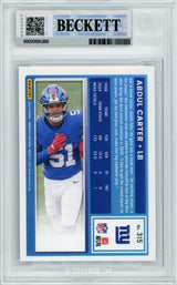2025 Donruss - Purple Press Proof #315 Abdul Carter RC New York Giants BGS Autograph