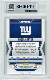 2025 Elite - Status Metallic Orange /849 #111 Abdul Carter RC New York Giants BGS Auto 10