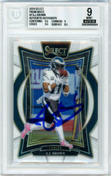 2024 Select - White Prizm /35 #2 AJ Brown Philadelphia Eagles BGS 9 Auto 10