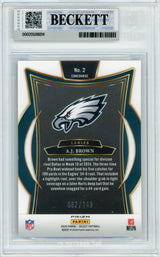 2024 Select - Maroon Prizm /149 #2 AJ Brown Philadelphia Eagles BGS Autograph 10