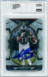 2022 Select - Silver Prizm Die Cut #81 AJ Brown Philadelphia Eagles BGS Autograph 10