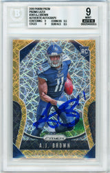 2019 Prizm - Lazer Prizm #344 AJ Brown RC Tennessee Titans BGS 9 Autograph 10