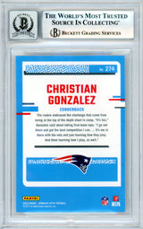 2023 Donruss Optic #274 Christian Gonzalez RC New England Patriots BGS Autograph 10