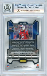 2023 Prizm #369 Christian Gonzalez RC New England Patriots BGS Autograph 10