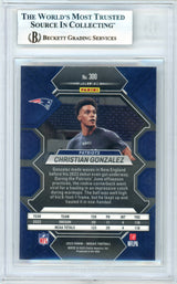 2023 Mosaic #300 Christian Gonzalez RC New England Patriots BGS Autograph