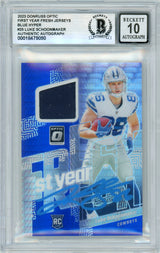 2023 Donruss Optic - First Year Fresh Blue Hyper #FYF-LS Luke Schoonmaker RC Cowboys BGS Auto 10
