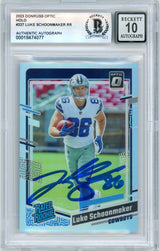 2023 Donruss Optic - Holo #227 Luke Schoonmaker RC Dallas Cowboys BGS Autograph 10