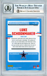 2023 Donruss Optic - Holo #227 Luke Schoonmaker RC Dallas Cowboys BGS Autograph 10