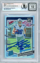 2023 Donruss Optic - Holo #227 Luke Schoonmaker RC Dallas Cowboys BGS Autograph 10