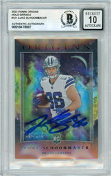 2023 Origins - Orange /149 #121 Luke Schoonmaker RC Dallas Cowboys BGS Autograph 10