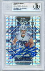 2023 Mosaic - Silver Mosaic #344 Luke Schoonmaker RC Dallas Cowboys BGS Autograph