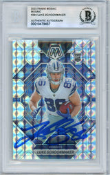 2023 Mosaic - Silver Mosaic #344 Luke Schoonmaker RC Dallas Cowboys BGS Autograph