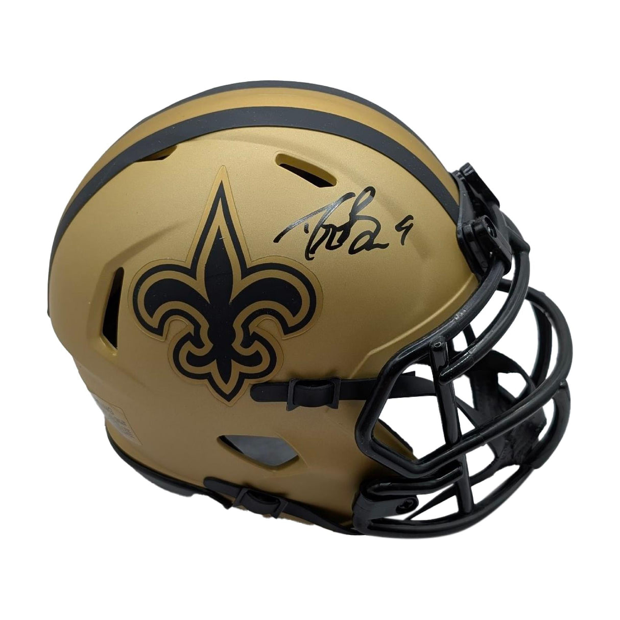 Drew Brees Autographed Speed Rave Mini Helmet - JSA