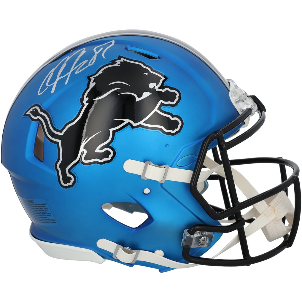 Calvin Johnson Autographed Detroit Lions Riddell 2024 Authentic Speed Helmet Fanatics