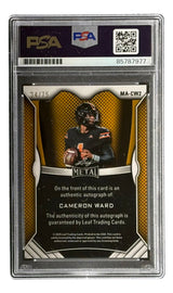Cam Ward Signed 2025 Leaf Metal #MA-CW2 Titans Rookie Card PSA/DNA