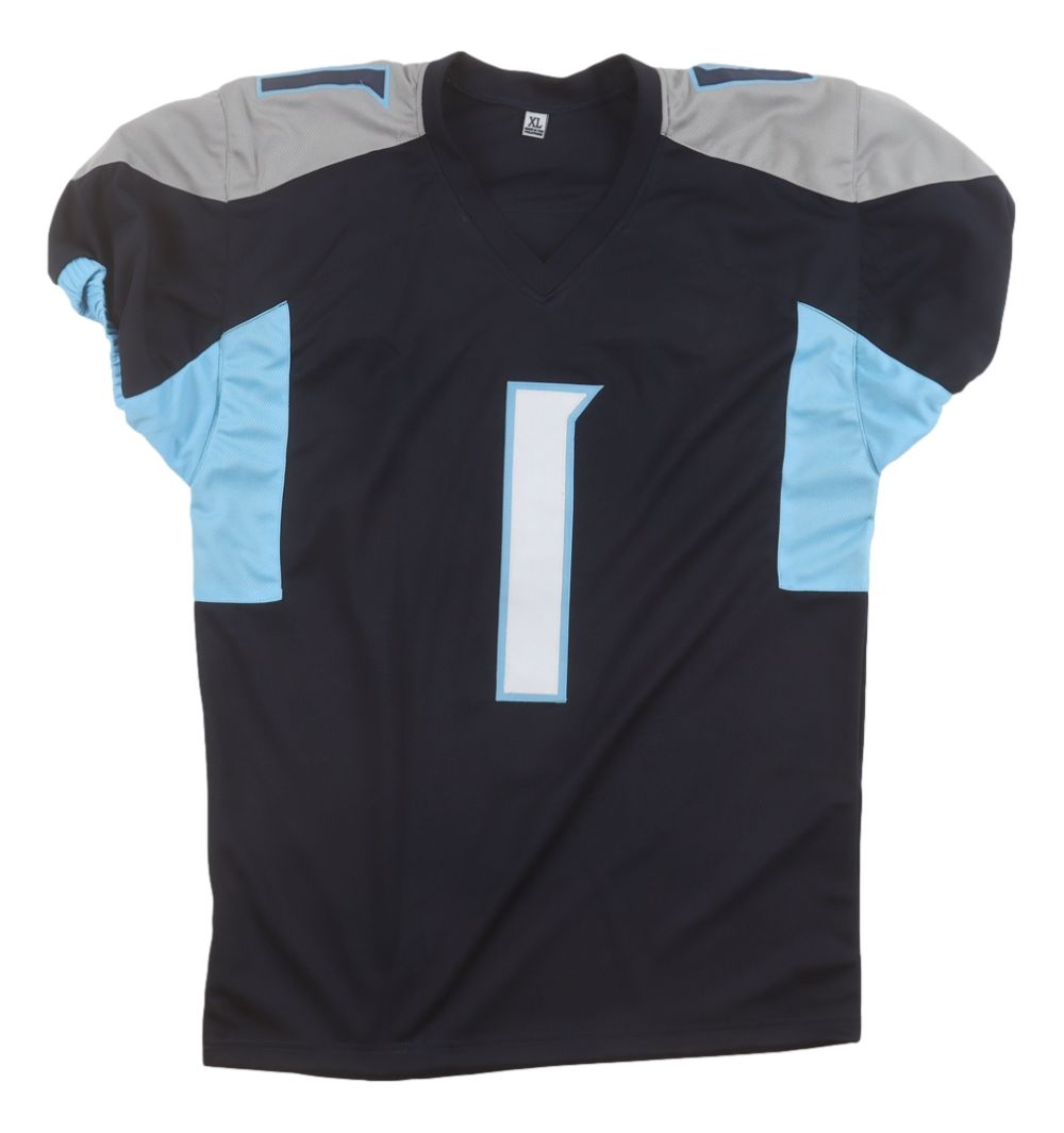 Cam Ward Tennessee Signed Navy Pro Cut Football Jersey JSA Hologram