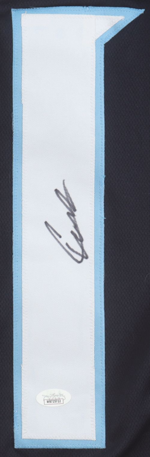 Cam Ward Tennessee Signed Navy Pro Cut Football Jersey JSA Hologram