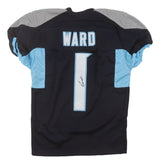 Cam Ward Tennessee Signed Navy Pro Cut Football Jersey JSA Hologram