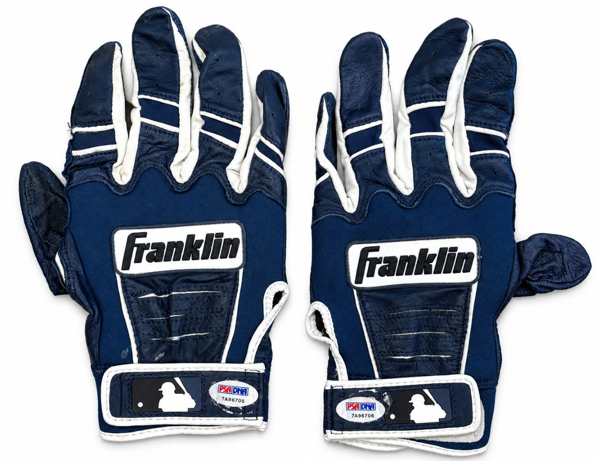 Robinson Cano Mariners Signed Game-Used Franklin Batting Gloves PSA 705+706