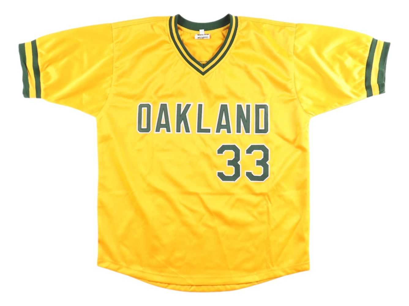 Jose Canseco Oakland Signed Yellow Baseball Jersey 40/40 Insc JSA QR Hologram