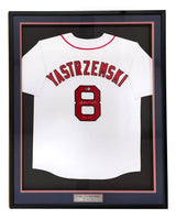Carl Yastrzemski Boston Signed Framed White Baseball Jersey TC 67 BAS